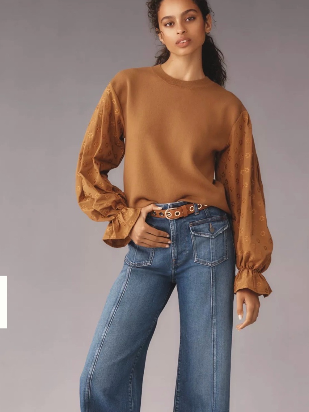 By Anthropologie Puff-Sleeve Sweater Sz XS